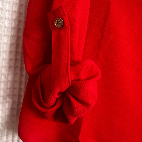 Coral colored Michael Michael Kors zip front shirt - Picture 4 of 7